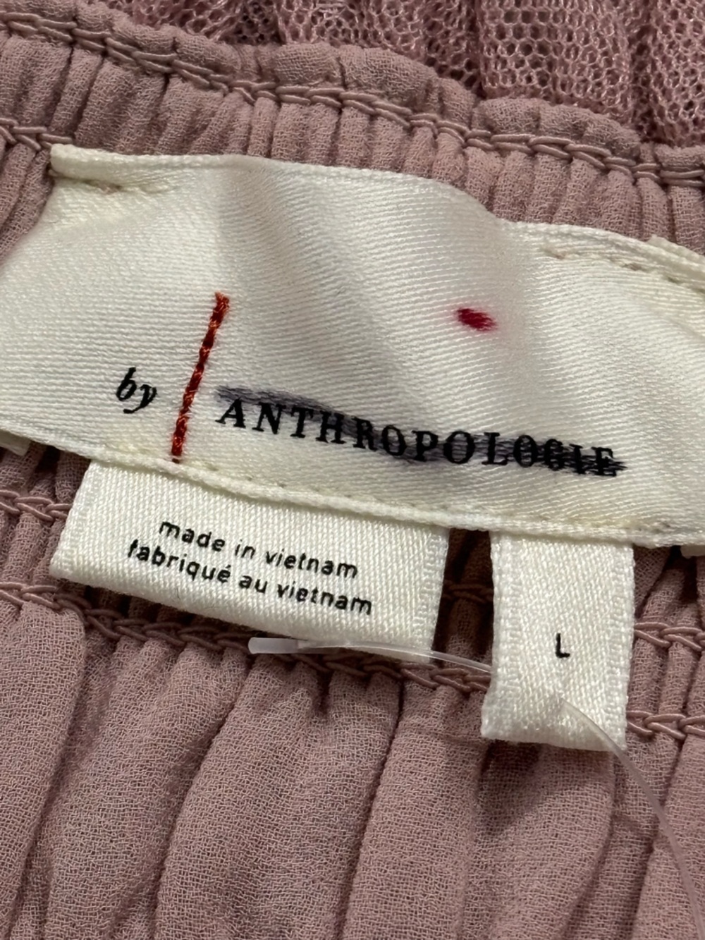 🌸 NWT | Anthropologie Smocked Tie Strap Tank Top Dusty Rose Size Large - Picture 11 of 12